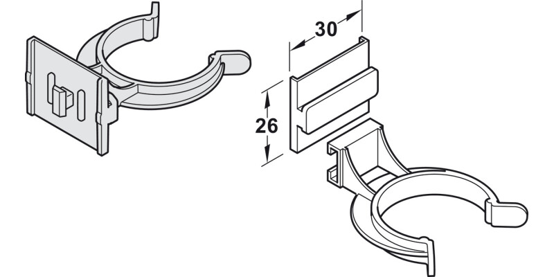 AXILO 78 Plinth Clip SlideOn Fit Plastic