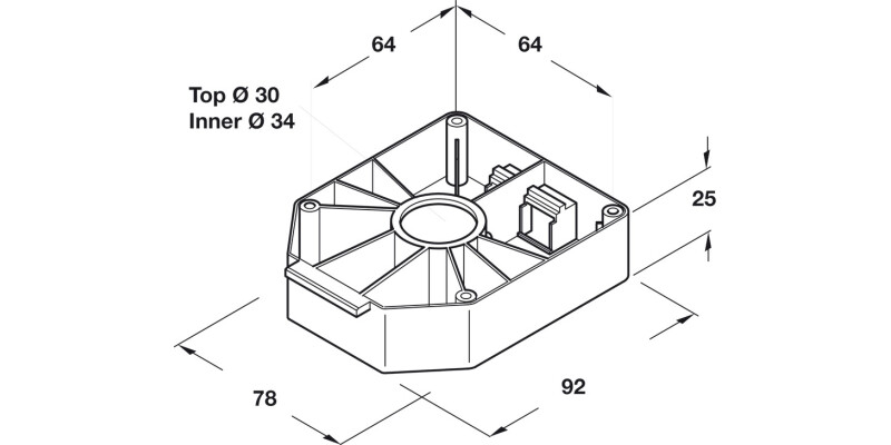 Top Section w Lip Screw Mnt f Plinth Leg