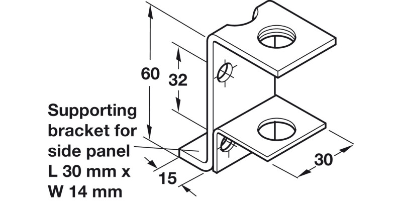 Screw-On Bracket M10 SF 130kg Galv St