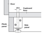 Plinth Adj Fit Screw 75mm 100x34x34mm