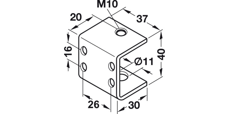 Screw On Bracket M10 U Shape Galv St