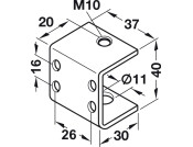 Screw On Bracket M10 U Shape Galv St