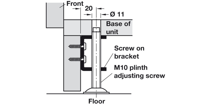 Screw On Bracket M10 U Shape Galv St
