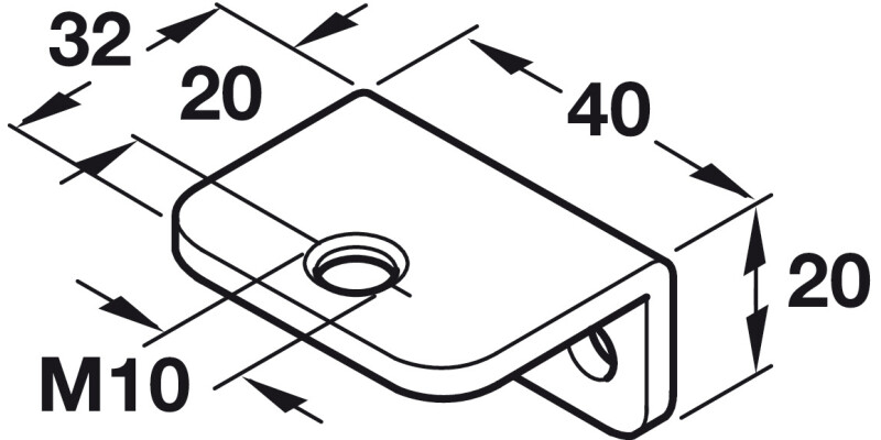 Screw On Bracket M10 L Shape Galv St