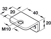 Screw On Bracket M10 L Shape Galv St