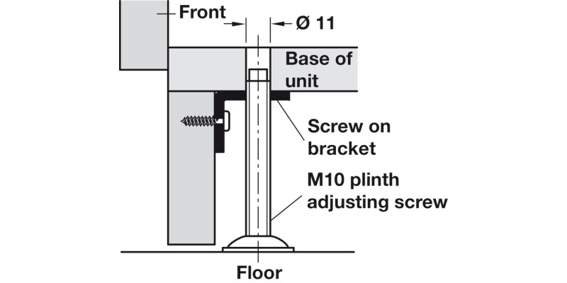 Screw On Bracket M10 L Shape Galv St