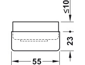 Furniture Glide D55x23mm ScrFix Pl Blk