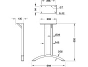 Table Fit T-Frame 695mm Curve CP