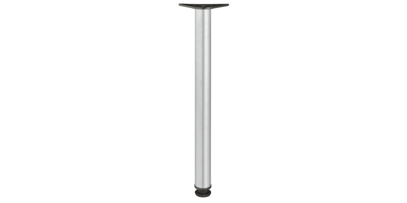 Leg w Adj D60x710mm Pl Blk/St Silver Col