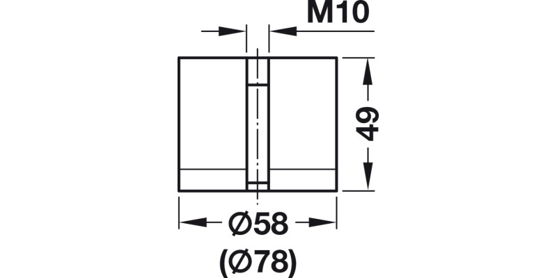 Cone D60mm w M10 Int Thr Pl D.Grey/BZA