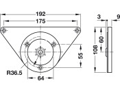 Mount Plate for D60/80mm Legs Dk Grey