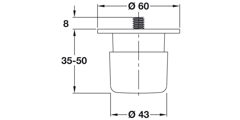 Furniture Foot 35-50mm Black