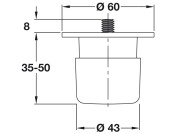 Furniture Foot 35-50mm Black