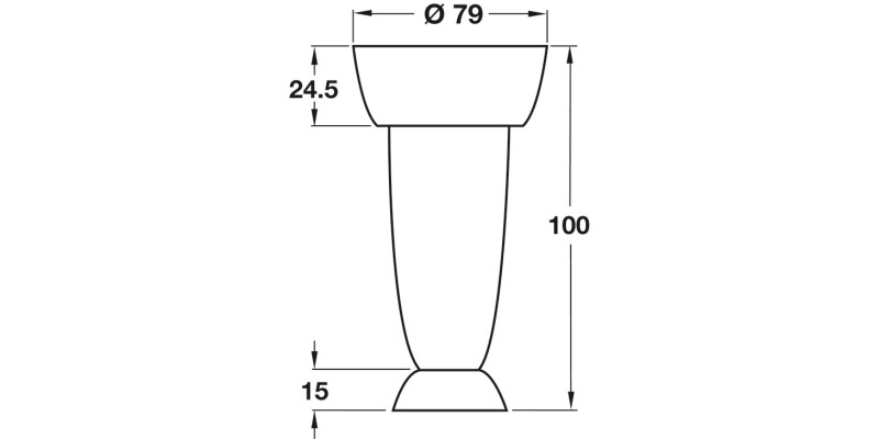 Furniture Feet/Plate Set 100mm Pl Silver