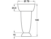 Furniture Feet/Plate Set 100mm Pl Silver