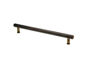 Alexander and Wilks Crispin Dual Finish Knurled T-bar Cupboard Pull Handle