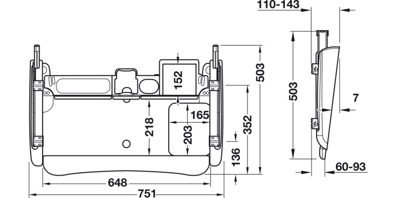 Izon Del Keyboard Tray 45kg St Black PC