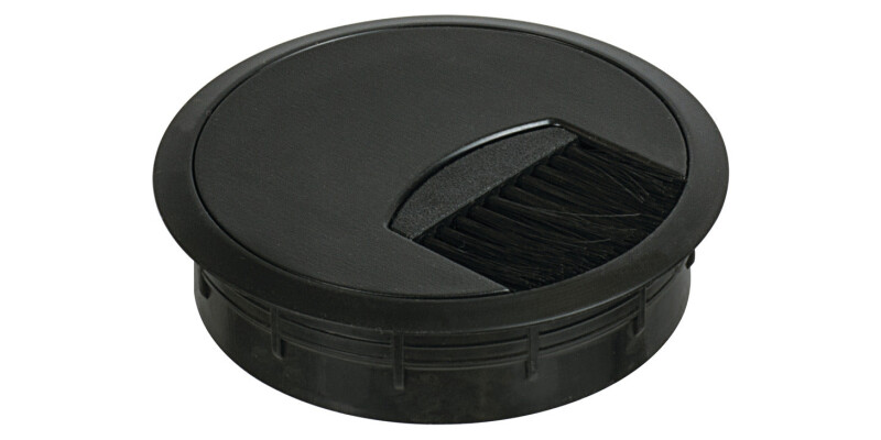 Cable Outlet 2prt D80x24mm Pl Black