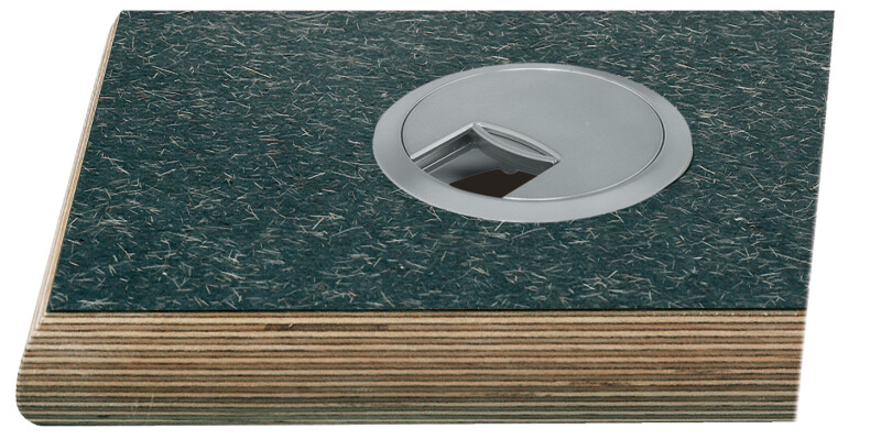 Cable Outlet 2prt D80x24mm Pl Black