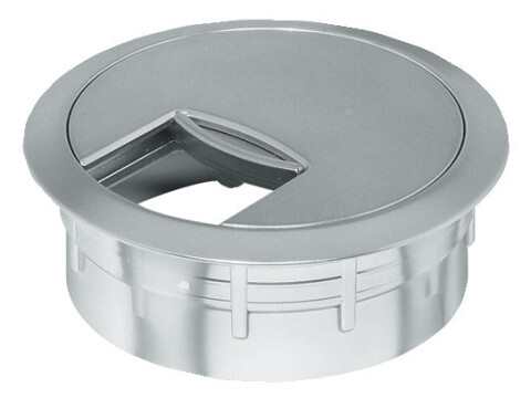 Cable Outlet 2prt D80x24mm Pl Wht Alu