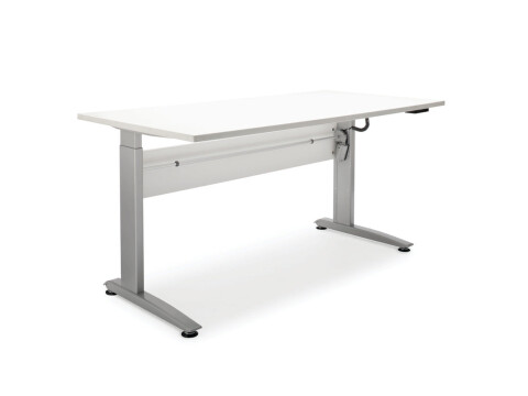 Electronic Height Adj Desk Frame Silver