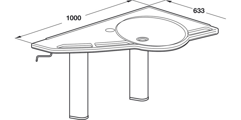 Ropox Support Washbasin Flexi RH Wht