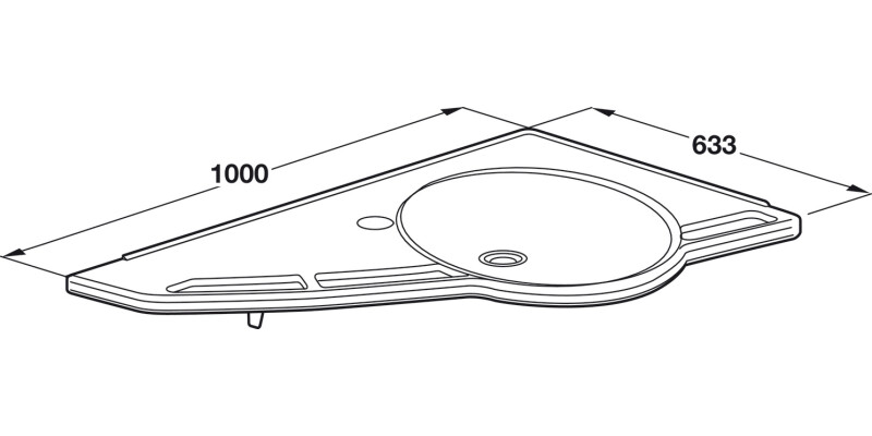 Ropox Support Washbasin Fixed LH Wht