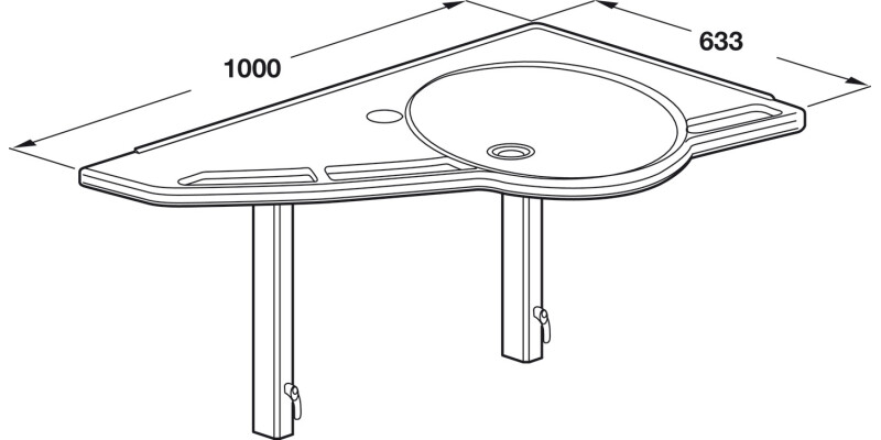 Ropox Support Washbasin Basic RH Wht