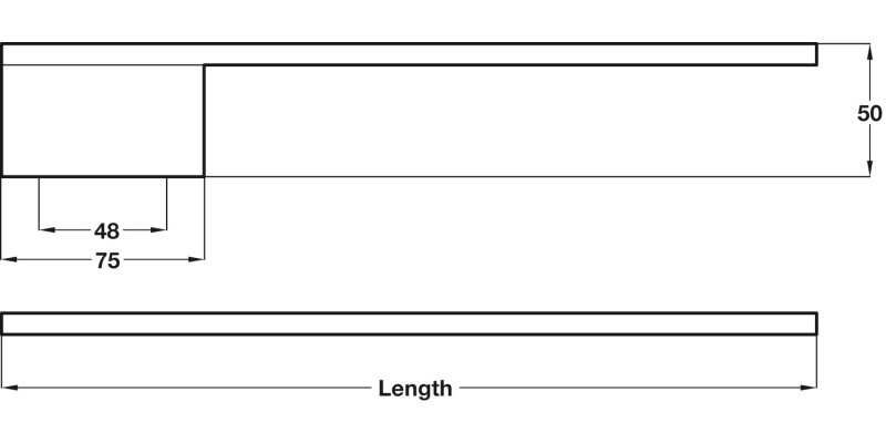 Towel Holder 380mm Ext Alu Pol Chrome