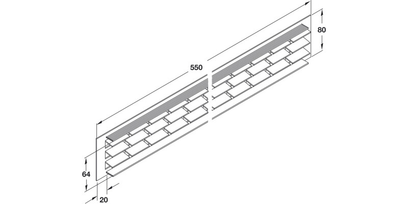 Vent Grille RM 550x64mm AA M.Slv F1