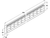 Vent Grille RM 550x64mm AA M.Slv F1