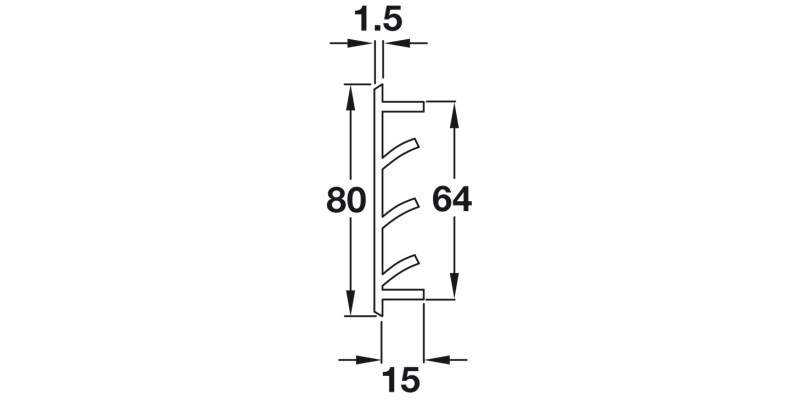 Vent Grille RM 550x64mm AA M.Slv F1