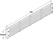 Vent Grille SM 480x104mm AA M.Slv