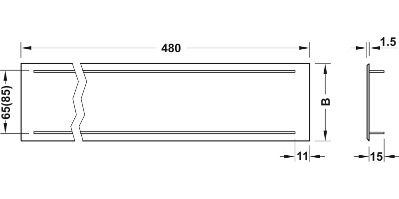 Vent Grille RM 480x80mm AA Bronze