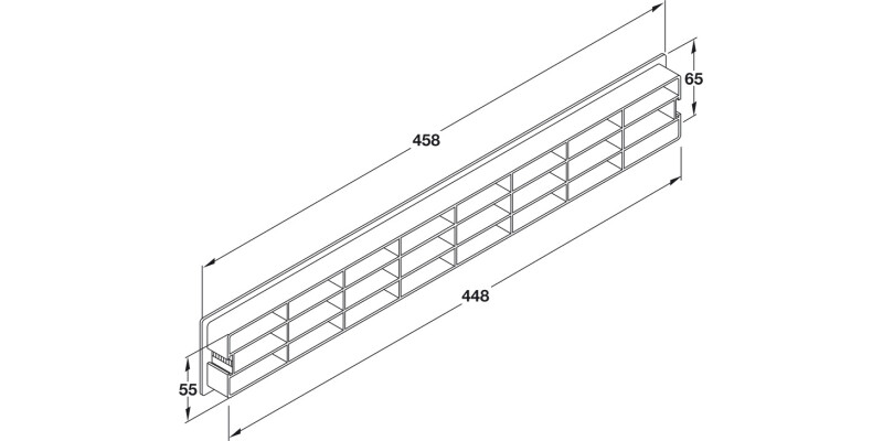 Vent Grille RM 458x65mm Pl Brown