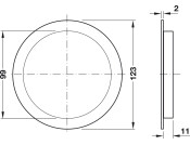 Vent Grille RM D123mm Pl White