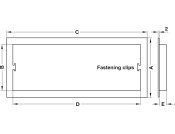 Vent Grille RM 458x65mm Pl PolChrome Plt