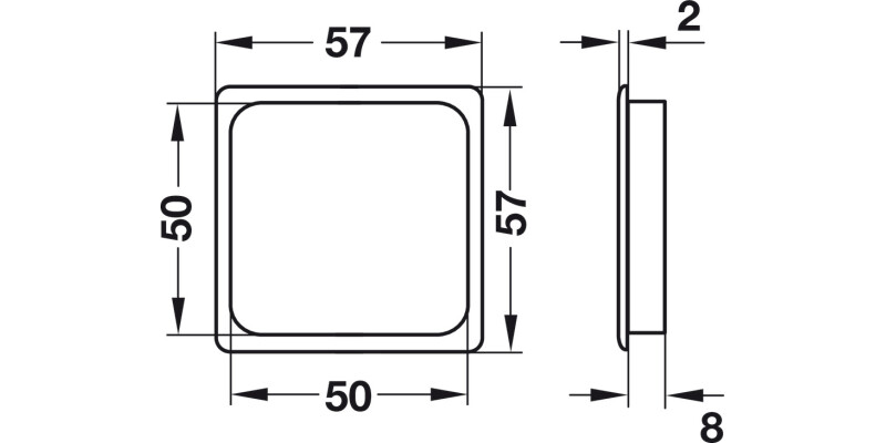 Vent Grille PM 57x57mm Pl Chrome
