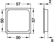 Vent Grille PM 57x57mm Pl Chrome