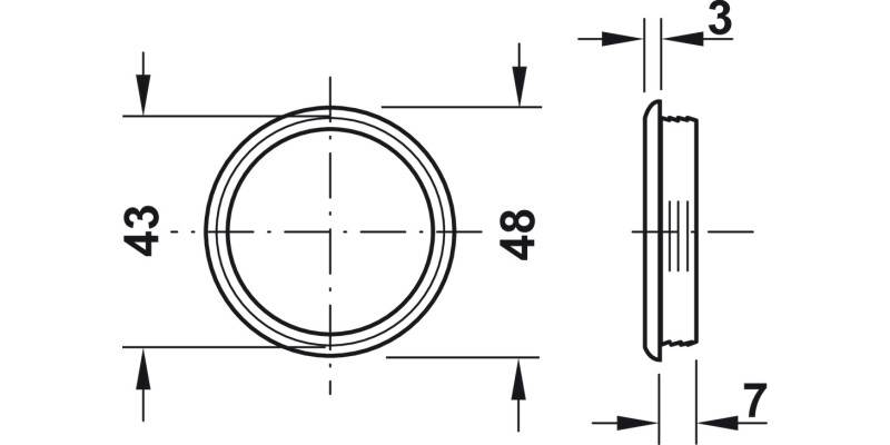 Vent Trim RM D48mm Pl White