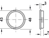 Vent Trim RM D48mm Pl White