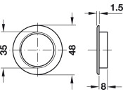 Vent Trim RM D48mm Perforated Pl White