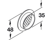 Vent Trim RM D48mm Perforated Pl White