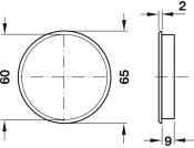 Vent Trim RM D65mm Pl White