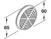Vent Trim RM D65mm Pl White