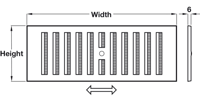 Vent Grille SM Hit/Miss 289x269mm Pl Wht