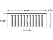 Vent Grille SM Hit/Miss 289x269mm Pl Wht
