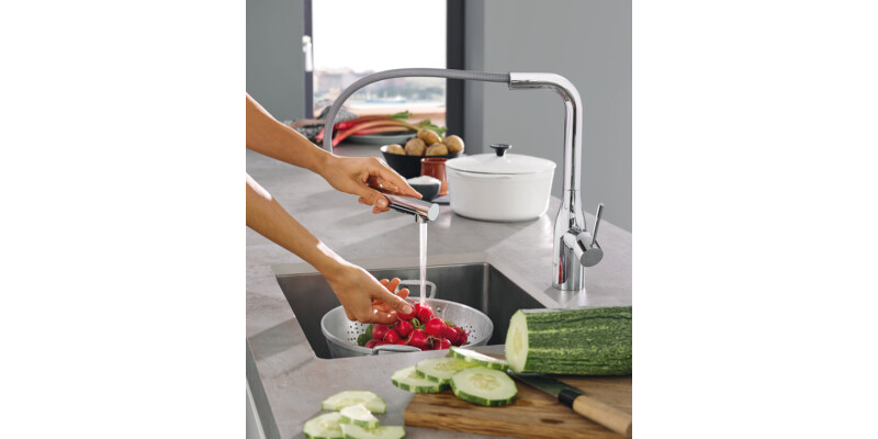 Grohe Essence Tap w PO Spray Super Steel