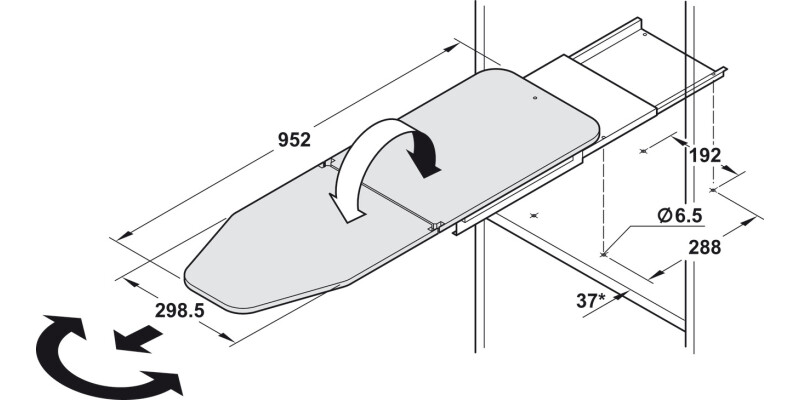 Ironfix Lateral Ironing Board Aluminium