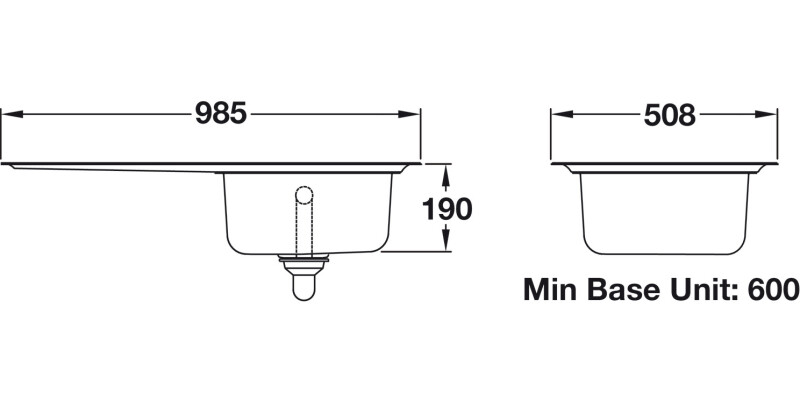 RM OL9851L/ Oakland St/St 1.0B LH Sink